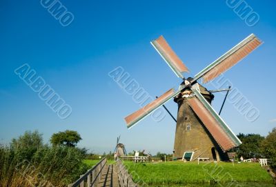 beautiful dutch windmill landscape