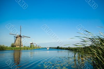 beautiful dutch windmill landscape