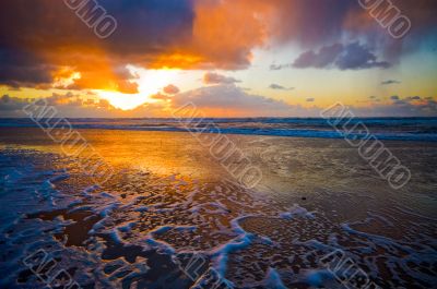 Beautiful sunset on the beach