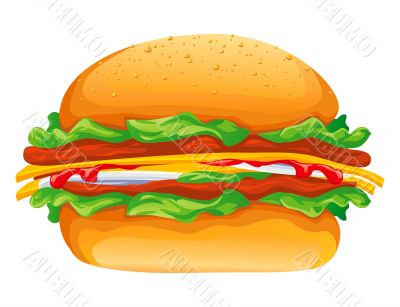 hamburger rasterized vector illustration