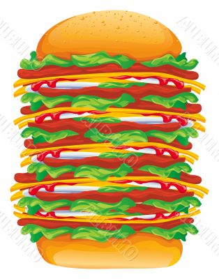 hamburger big rasterized vector illustration