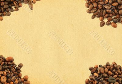 frame with coffe