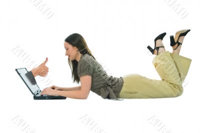 business woman and laptop