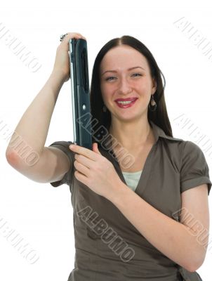 business woman and laptop