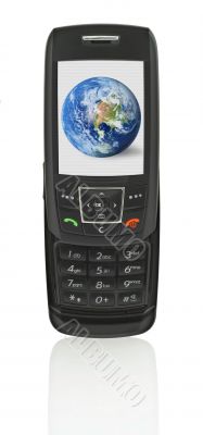mobile phone with globe
