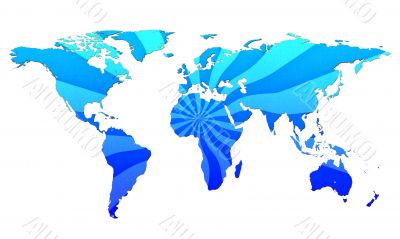 world map with burst