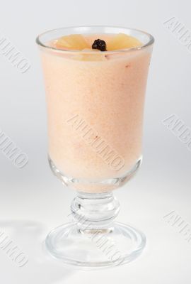 Fruit dessert in a cup.