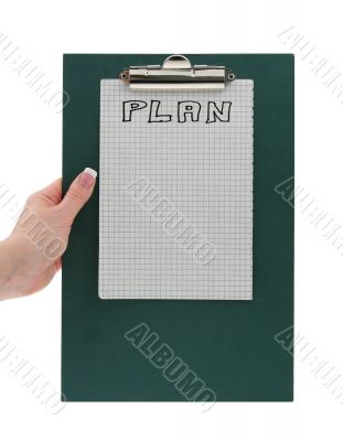 hand with clipboard