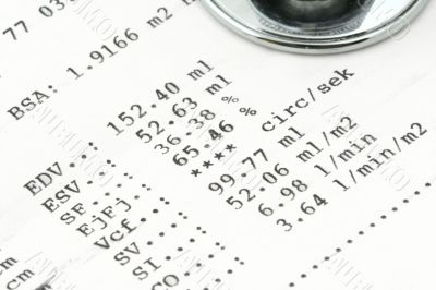 echocardiographical test results