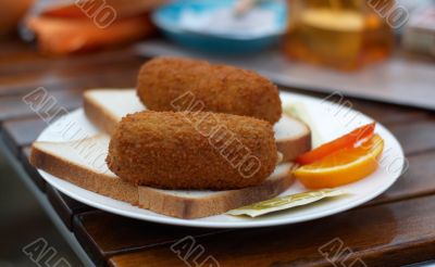 croquet on a sandwich