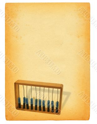old sheet of paper with abacus motif