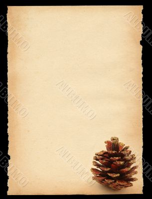 old sheet of paper with cone motif  - XXL size