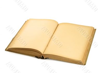 open old blank book on white #3