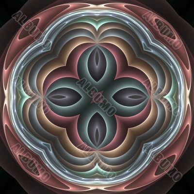 3d pastel fractal mandala