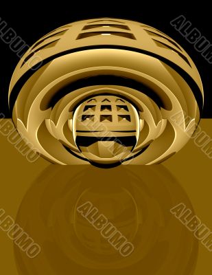 3d abstract techno brass