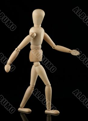 walking wooden figure