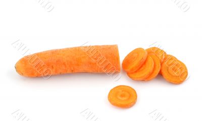 close-up of chopped carrot on white #2