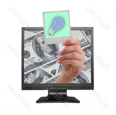 FINANCIAL IDEA announcement coming out from LCD screen