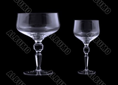 glasses isolated on deep black baclkground