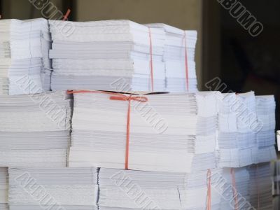 Piles of printed paper