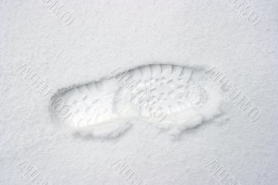 Footprint in snow