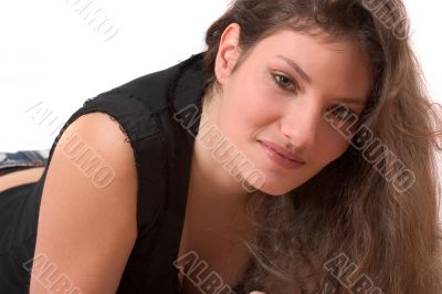 Pretty girl lying