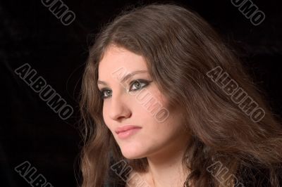 Beautiful brunette in gothic makeup