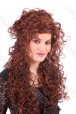 Gorgeous teenager with long curly hair