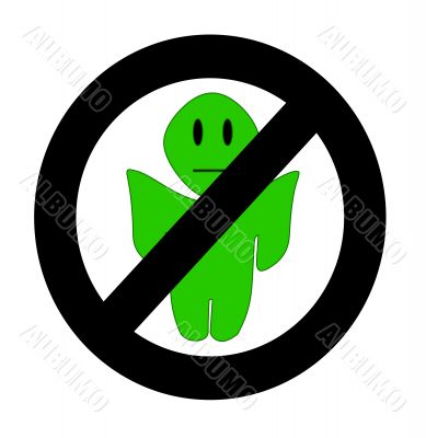 No Aliens Allowed Sign