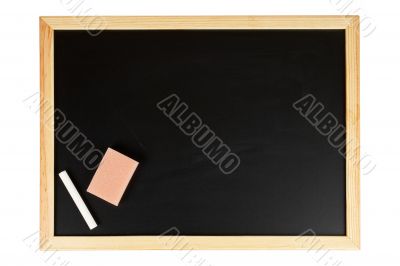 Empty black chalkboard