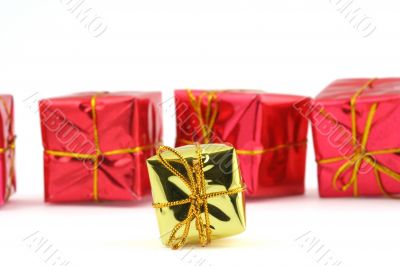 christmas gifts on white