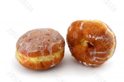 iced donuts on white