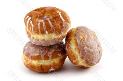 iced donuts on white