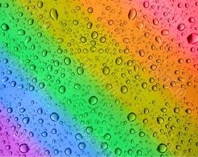 rainbow water drops