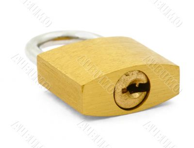 padlock on white