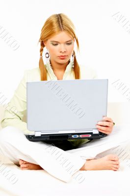 Beauty with laptop
