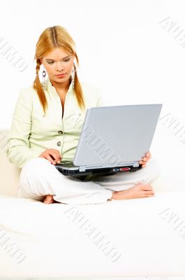 Beauty with laptop