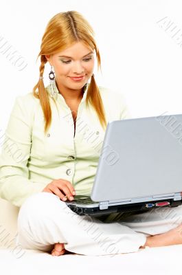 Beauty with laptop