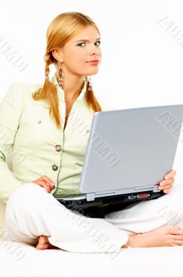 Beauty with laptop