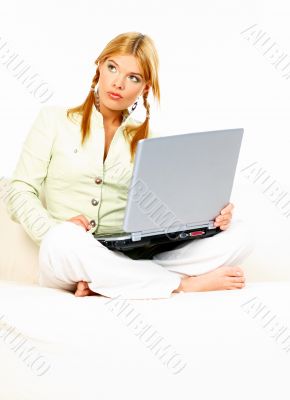 Beauty with laptop