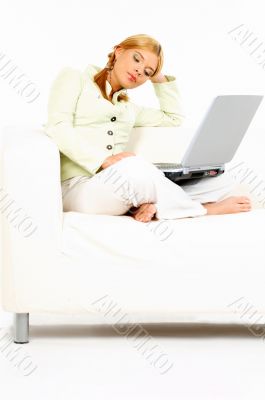 Beauty with laptop