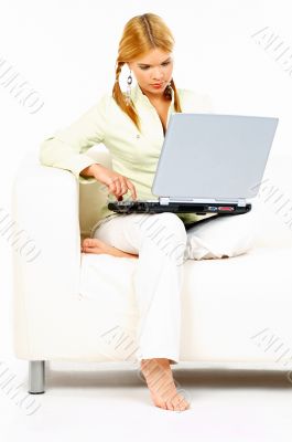 Beauty with laptop