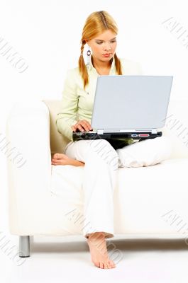 Beauty with laptop