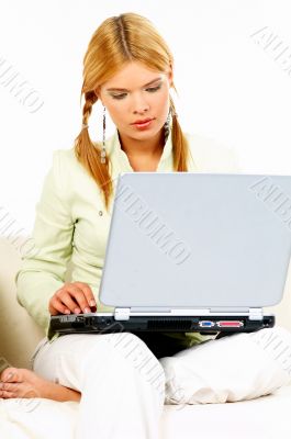 Beauty with laptop