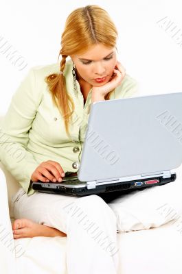 Beauty with laptop