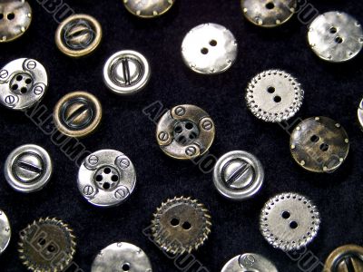 Metal Buttons on Black Velvet