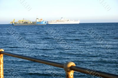 Pier and ship
