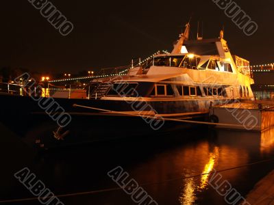 Yacht at night