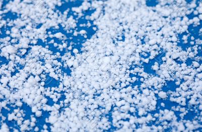 Snow on a cowl of the car