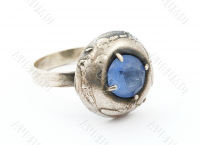 vintage ring with blue gem